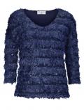 Designer-Pullover mit Pailletten blau