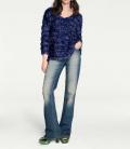 Designer-Pullover mit Pailletten blau