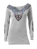 Designer-Pullover mit Pailletten grau