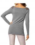 Designer-Pullover mit Pailletten grau