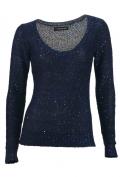 Designer-Pullover mit Pailletten marine