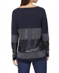 Designer-Pullover mit Pailletten marine-steingrau