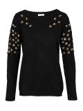 Designer-Pullover mit Pailletten schwarz