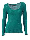 Designer-Pullover mit Pailletten smaragd