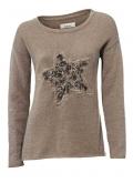 Designer-Pullover mit Pailletten taupe