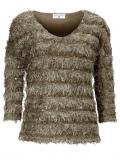 Designer-Pullover mit Pailletten taupe