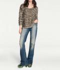 Designer-Pullover mit Pailletten taupe