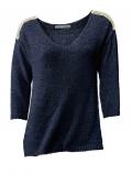 Designer-Pullover mit Perlen marine