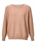 Designer-Pullover mit Perlen nude