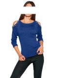 Designer-Pullover mit Perlen royalblau