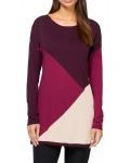 Designer-Pullover mit Seide himbeere-burgund