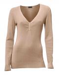 Designer-Pullover mit Seide taupe