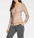 Designer-Pullover mit Seide taupe