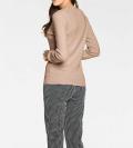 Designer-Pullover mit Seide taupe