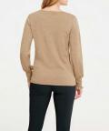 Designer-Pullover mit Spitze camel-melange