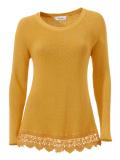 Designer-Pullover mit Spitze gelb