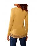 Designer-Pullover mit Spitze gelb