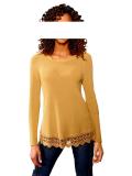 Designer-Pullover mit Spitze gelb