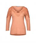 Designer-Pullover mit Spitze mandarine