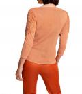 Designer-Pullover mit Spitze mandarine