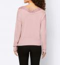 Designer-Pullover mit Spitze puder