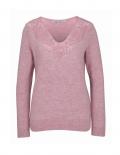 Designer-Pullover mit Spitze rosenholz