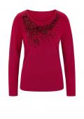 Designer-Pullover mit Spitze rot