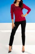 Designer-Pullover mit Spitze rot