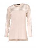 Designer-Pullover mit Spitze sand