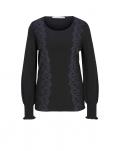 Designer-Pullover mit Spitze schwarz