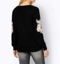 Designer-Pullover mit Spitze schwarz