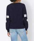 Designer-Pullover mit Stickerei marine