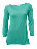 Designer-Pullover mit Strass aqua