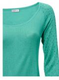 Designer-Pullover mit Strass aqua