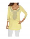 Designer-Pullover mit Strass gelb