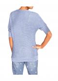 Designer-Pullover mit Strass hellblau