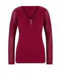 Designer-Pullover mit Strass kirsche