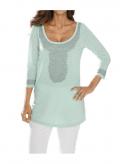 Designer-Pullover mit Strass mint