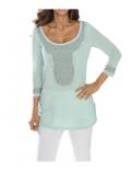 Designer-Pullover mit Strass mint