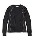 Designer-Pullover mit Strass schwarz