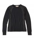 Designer-Pullover mit Strass schwarz