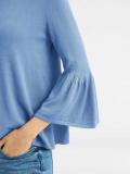 Designer-Pullover mit Volants blau