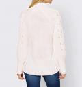 Designer-Pullover mit Zopfmuster ecru