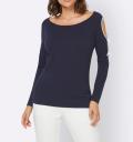 Designer-Pullover mitCut-Outs nachtblau