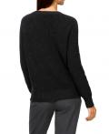 Designer-Pullover mitKettendetails schwarz