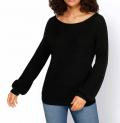 Designer-Pullover mitSpitzen schwarz