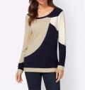 Designer-Pullover sand-gold-marine