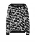 Designer-Pullover schwarz-ecru