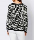 Designer-Pullover schwarz-ecru