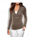 Designer-Pullover taupe